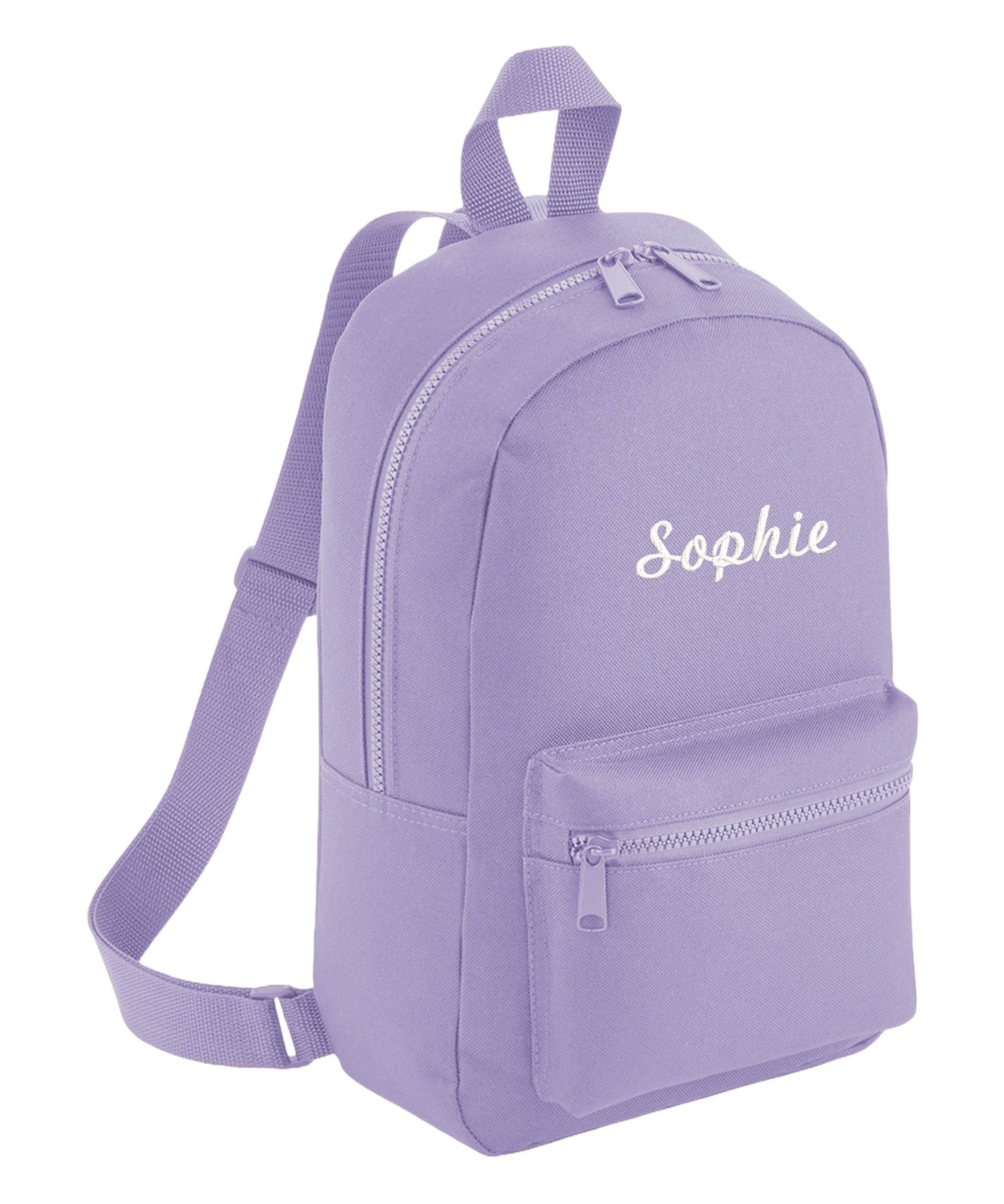 Embroidered Kids Personalised Name Mini Backpack Custom Text School Rucksack Nursery Bag