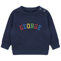 Embroidered Personalised Rainbow Varsity Name Sustainable Sweatshirts Boys & Girls Baby Toddler Custom Jumper Gift