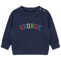 Embroidered Personalised Rainbow Varsity Name Sustainable Sweatshirts Boys & Girls Baby Toddler Custom Jumper Gift