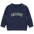 Embroidered Personalised Varsity Name Sustainable Sweatshirts Boys & Girls Baby Toddler Custom Jumper Gift