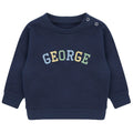 Embroidered Personalised Varsity Name Sustainable Sweatshirts Boys & Girls Baby Toddler Custom Jumper Gift