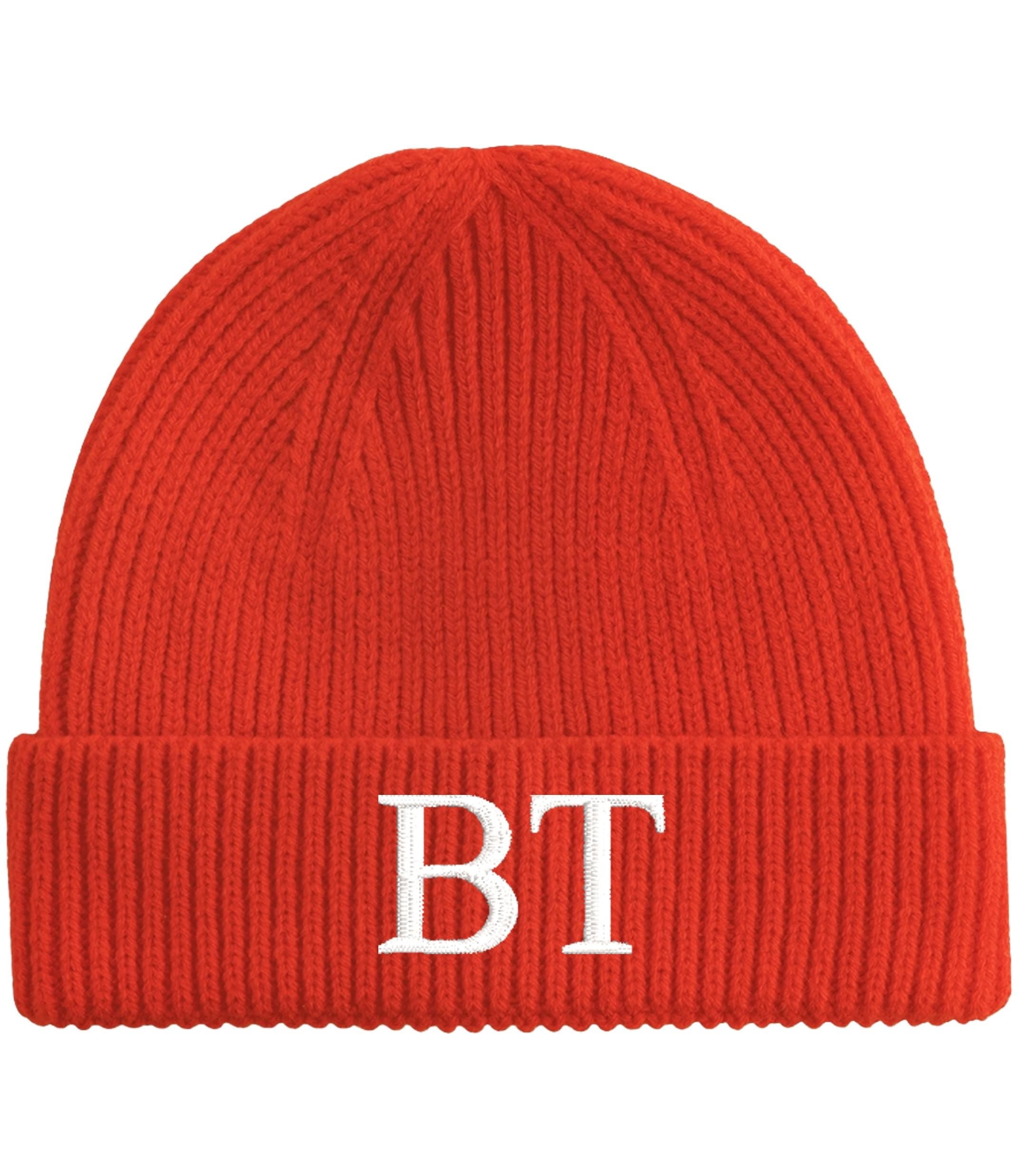 Embroidered Personalised Initials Kids Beanie Childrens Custom Monogram Knitted Winter Hat