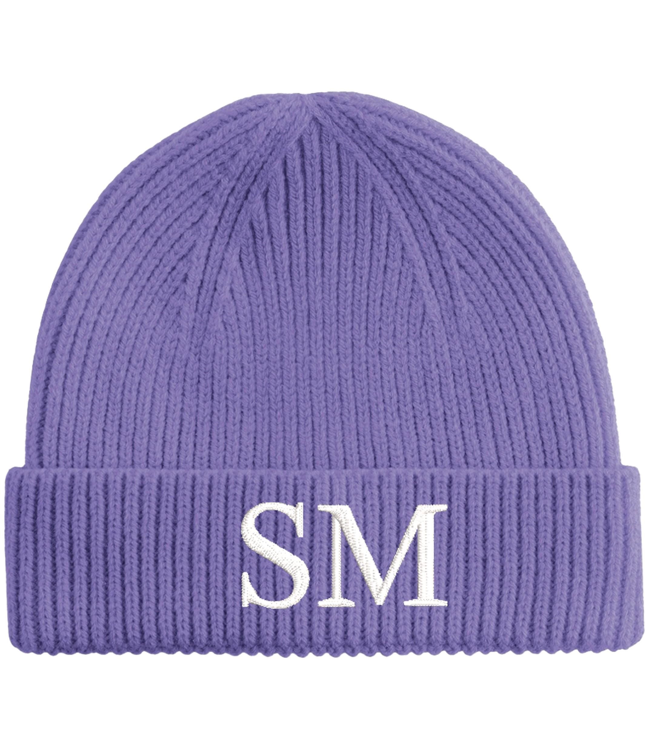 Embroidered Personalised Initials Kids Beanie Childrens Custom Monogram Knitted Winter Hat