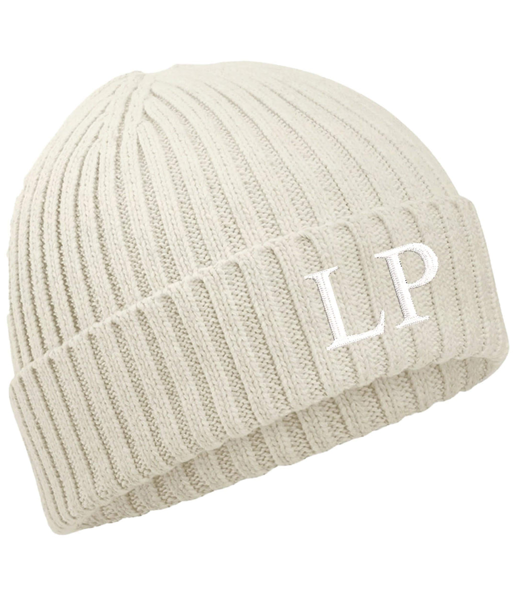 Embroidered Personalised Initials Kids Organic Cotton Beanie Childrens Custom Monogram Knitted Winter Hat