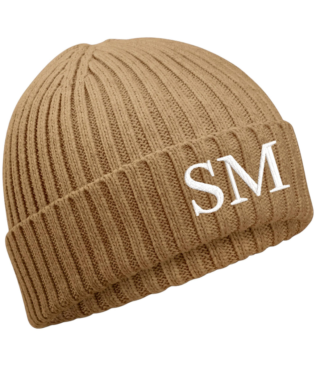 Embroidered Personalised Initials Kids Organic Cotton Beanie Childrens Custom Monogram Knitted Winter Hat