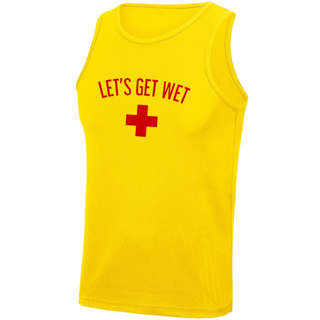 Lifeguard & Let's Get Wet Adults Unisex Vests Fancy Dress Beach Party Stag Do Top