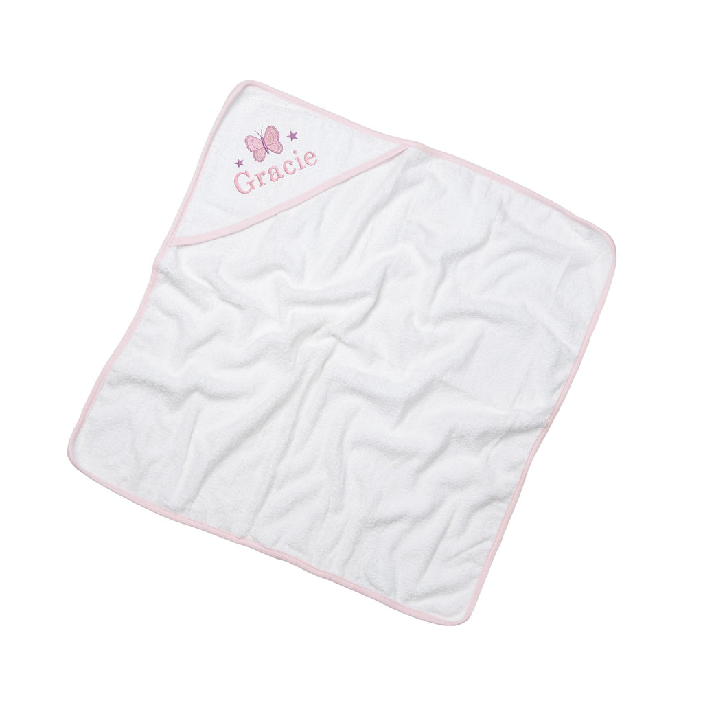 Embroidered Personalised Name Babies Hooded Towel 100% Cotton Newborn Gift