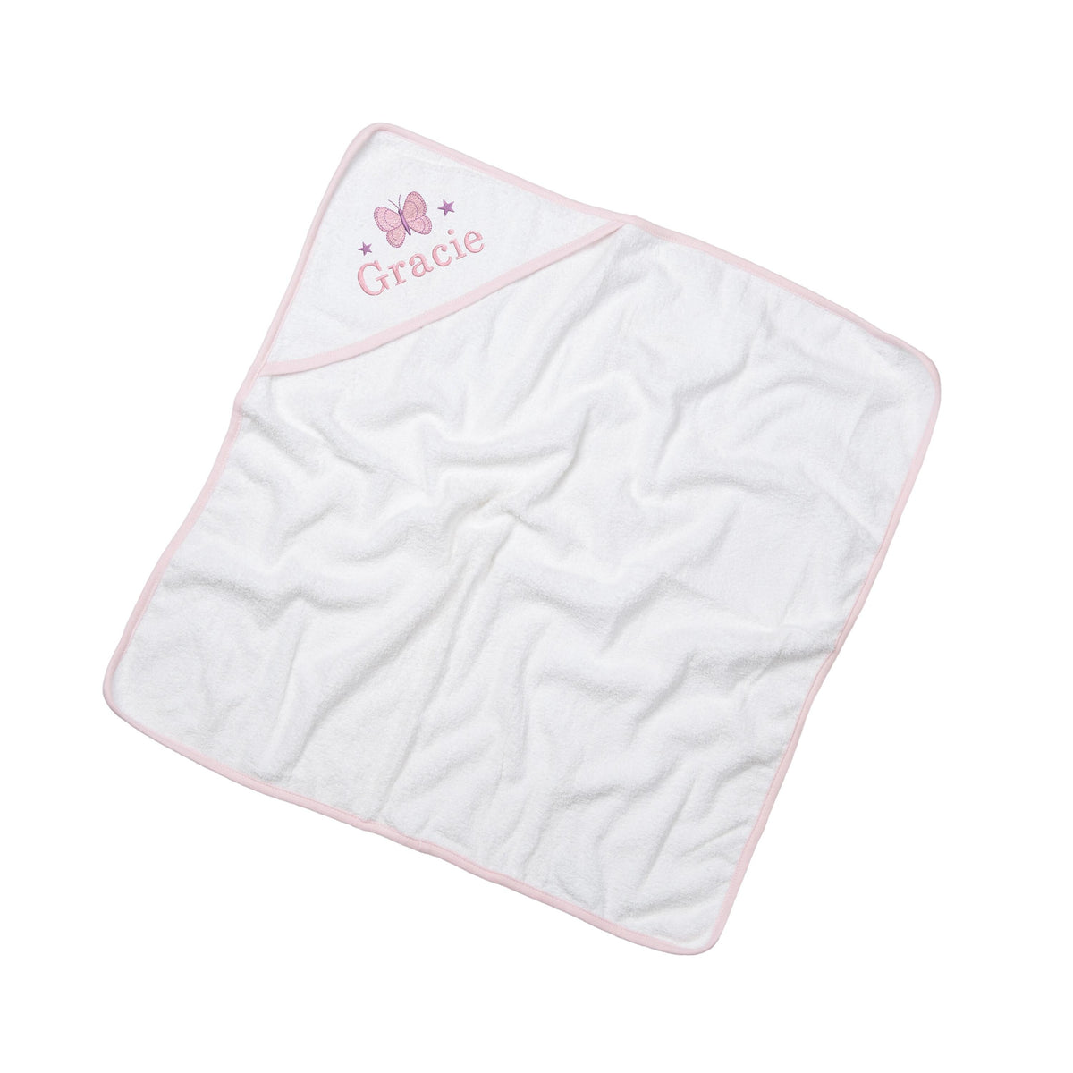 Embroidered Personalised Name Babies Hooded Towel 100% Cotton Newborn Gift