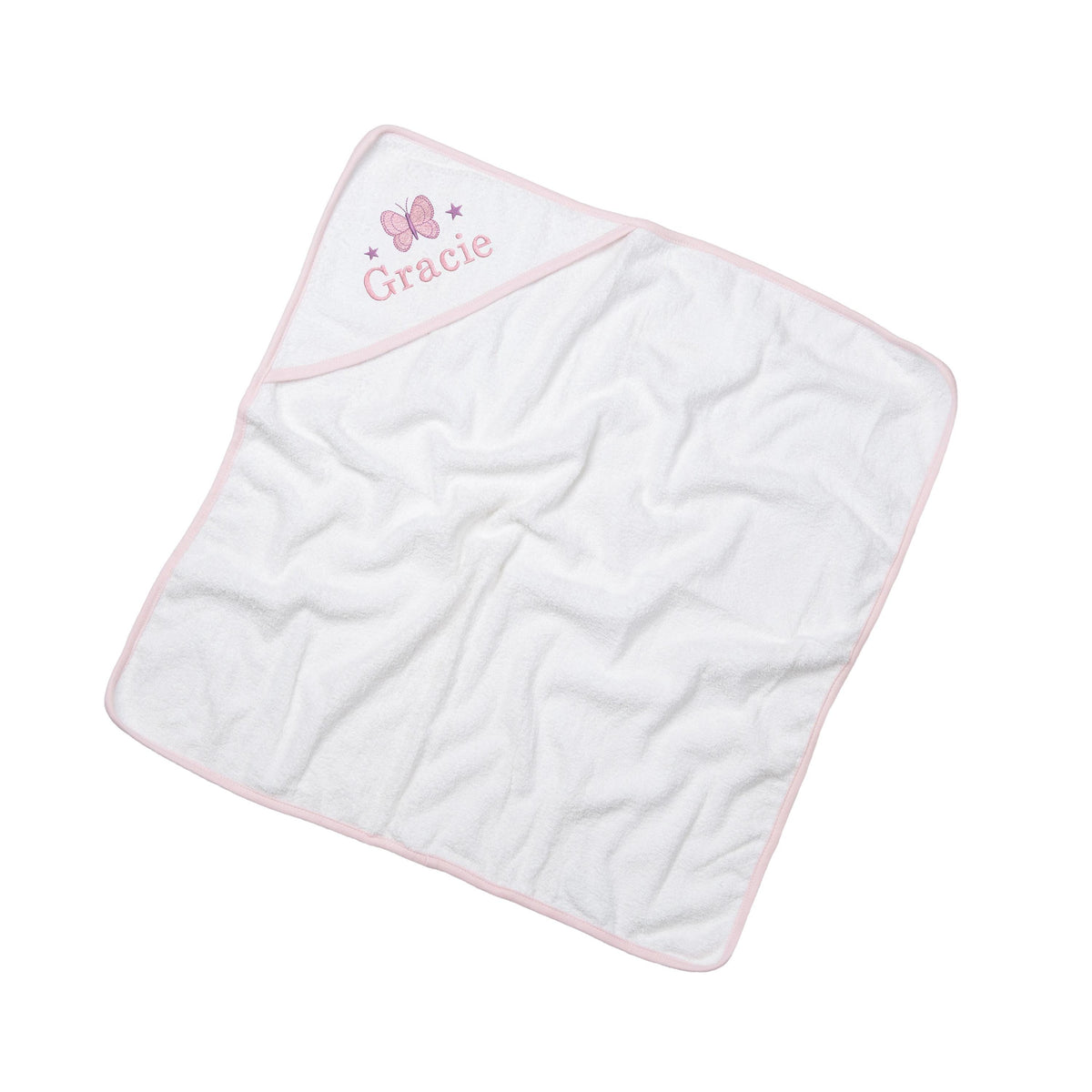 Embroidered Personalised Name Babies Hooded Towel 100% Cotton Newborn Gift