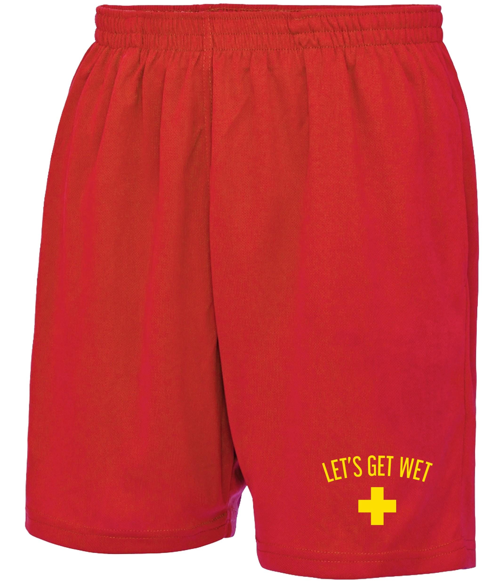 Let's Get Wet Adults Unisex Vest & Shorts Fancy Dress Beach Party Stag Do Top