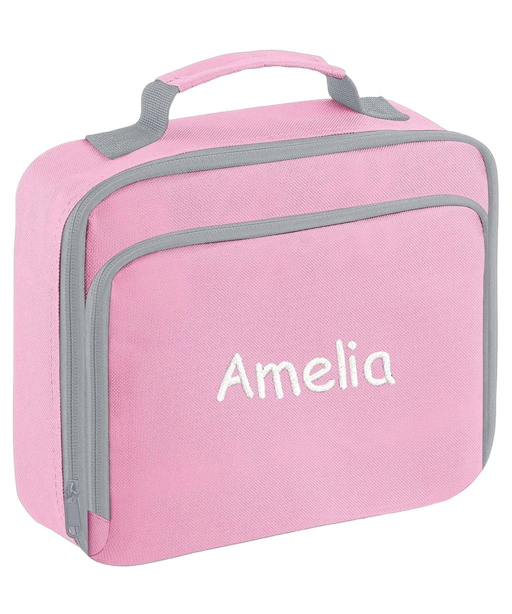 Embroidered Personalised Name Junior Backpack & Lunch Bag Set Girls Pink Custom School Rucksack Nursery Bag