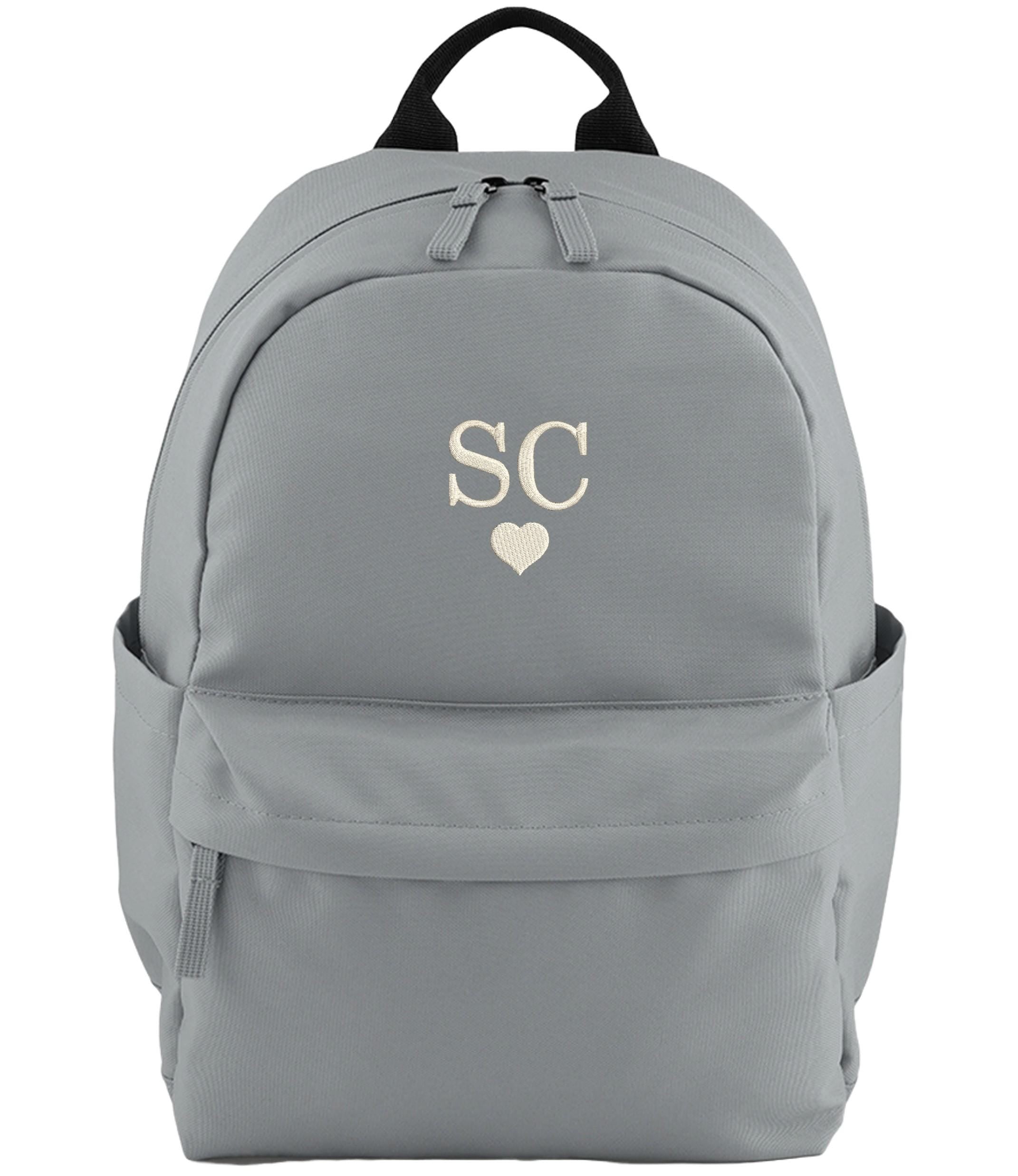Embroidered Kids Personalised Initials Small Backpack Custom Name Heart Text School Rucksack Nursery Bag