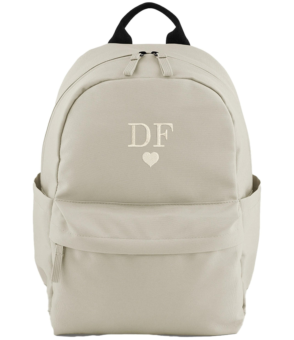 Embroidered Kids Personalised Initials Small Backpack Custom Name Heart Text School Rucksack Nursery Bag