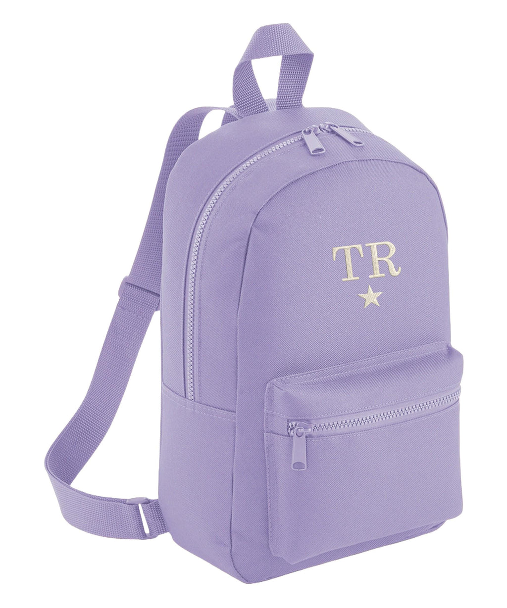 Embroidered Kids Personalised Initials Mini Backpack Custom Name Star Text School Rucksack Nursery Bag
