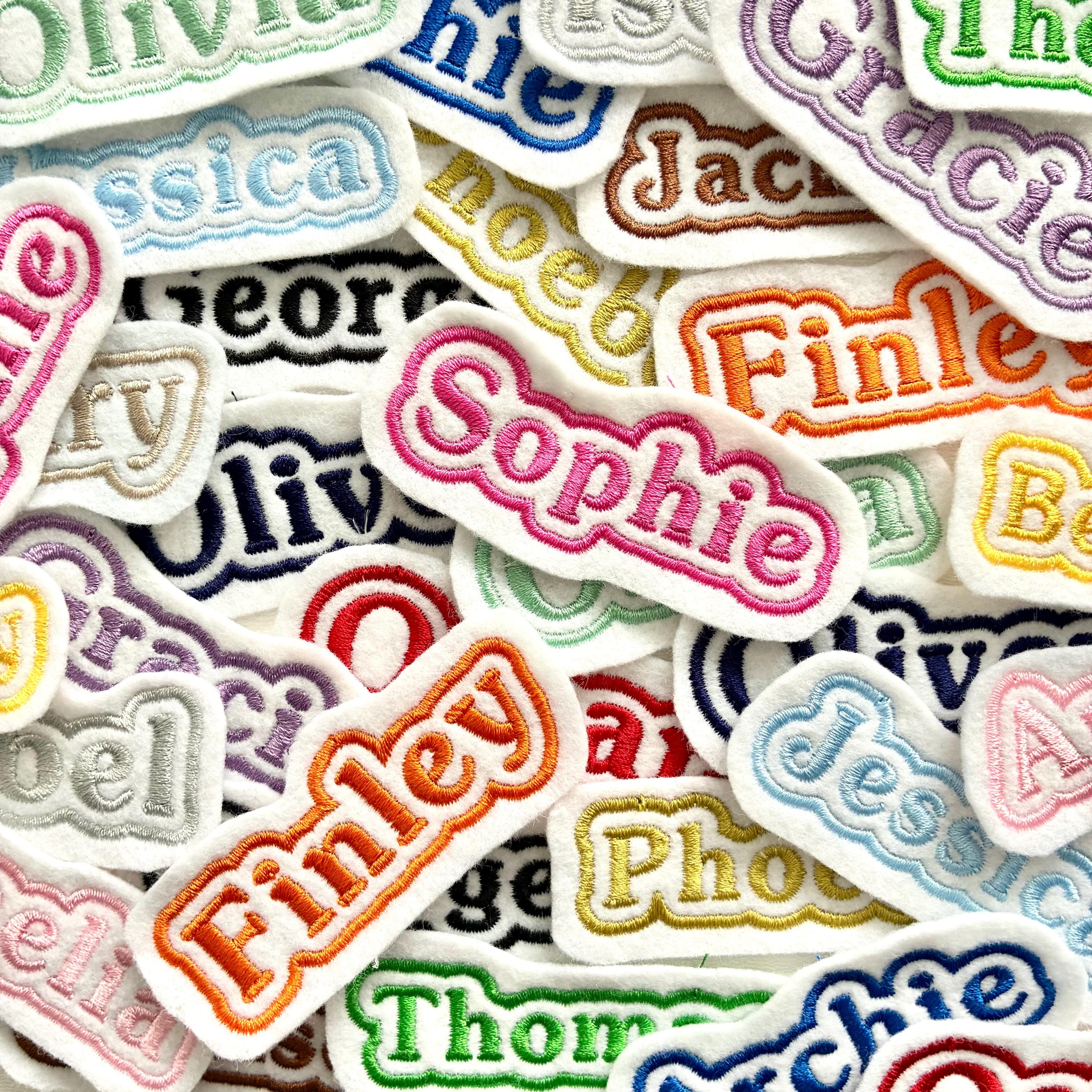 Personalised Embroidered Name Patch Iron On & Sew On Custom Text Badge (P1)