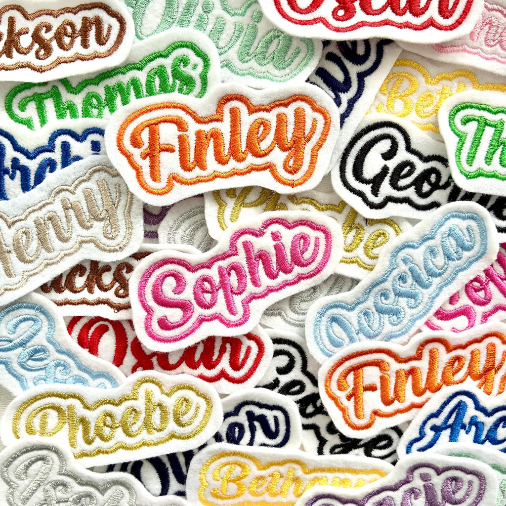 Personalised Embroidered Name Patch Iron On & Sew On Custom Text Badge (P2)