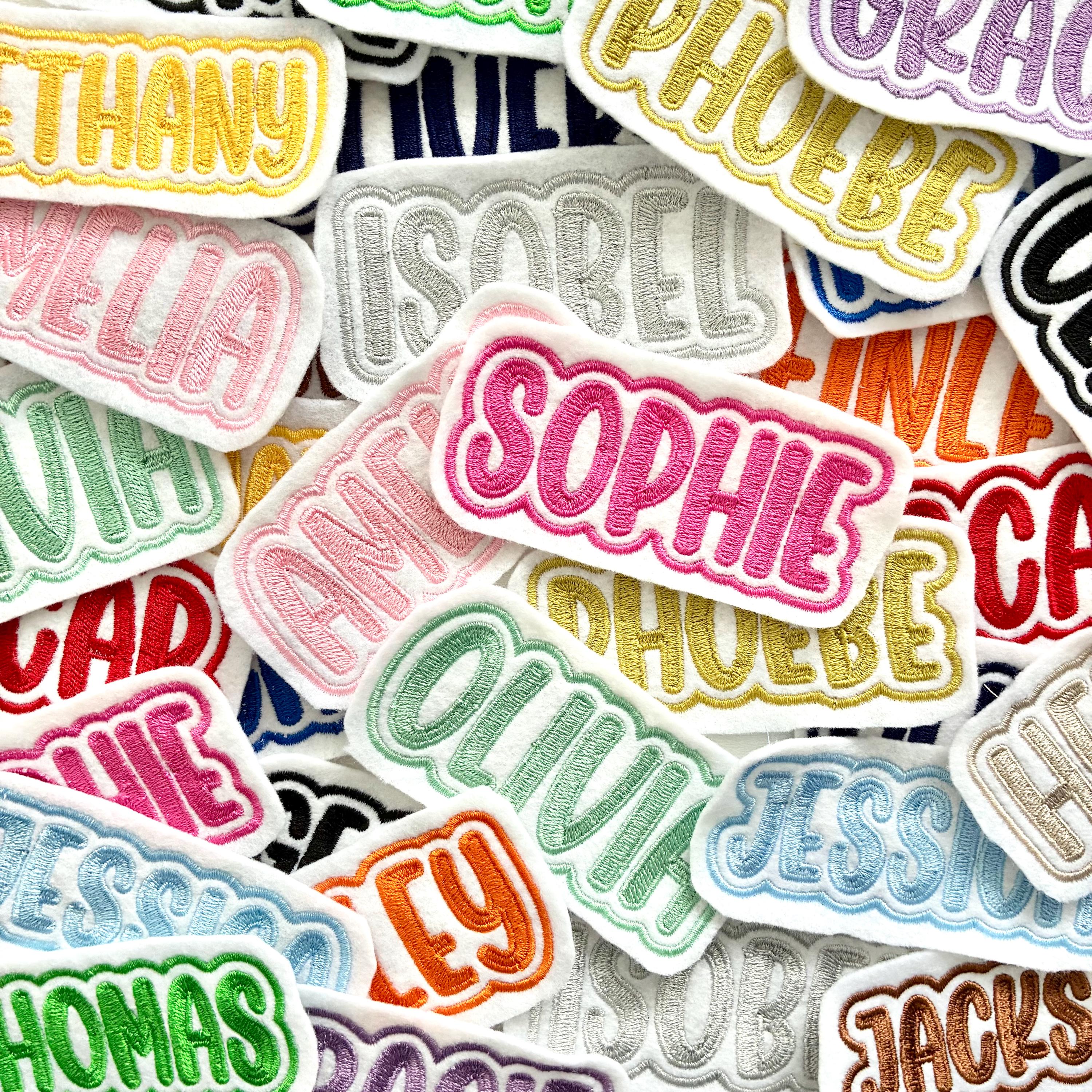 Personalised Embroidered Name Patch Iron On & Sew On Custom Text Badge (P3)