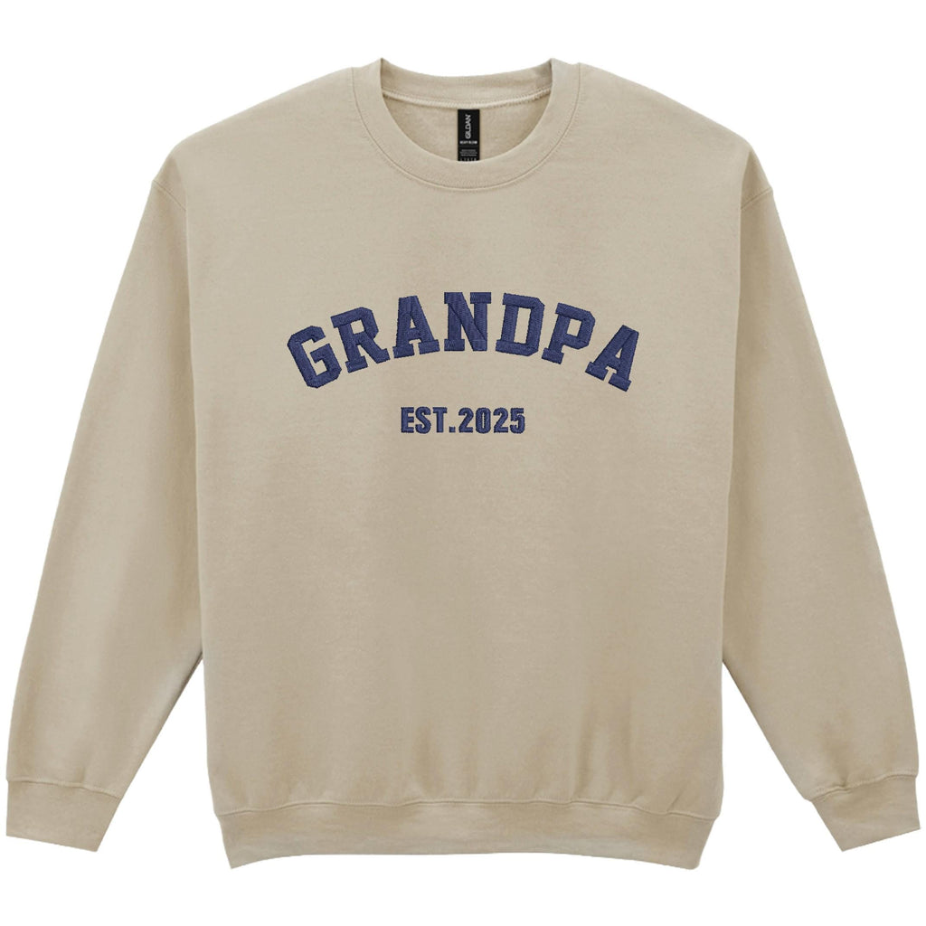 Embroidered Personalised Adults Sweatshirt Custom Name Est. Year New Dad Grandpa Gift