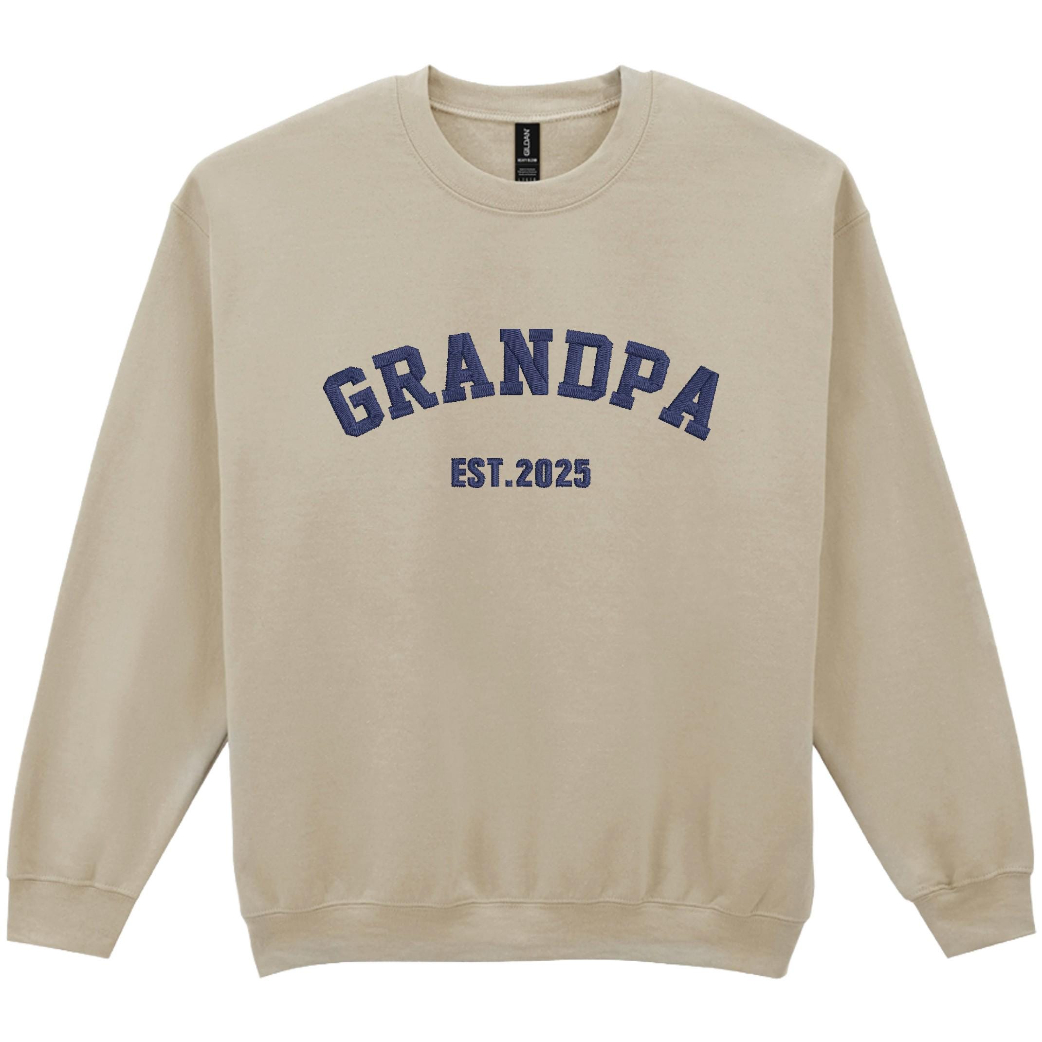 Embroidered Personalised Adults Sweatshirt Custom Name Est. Year New Dad Grandpa Gift