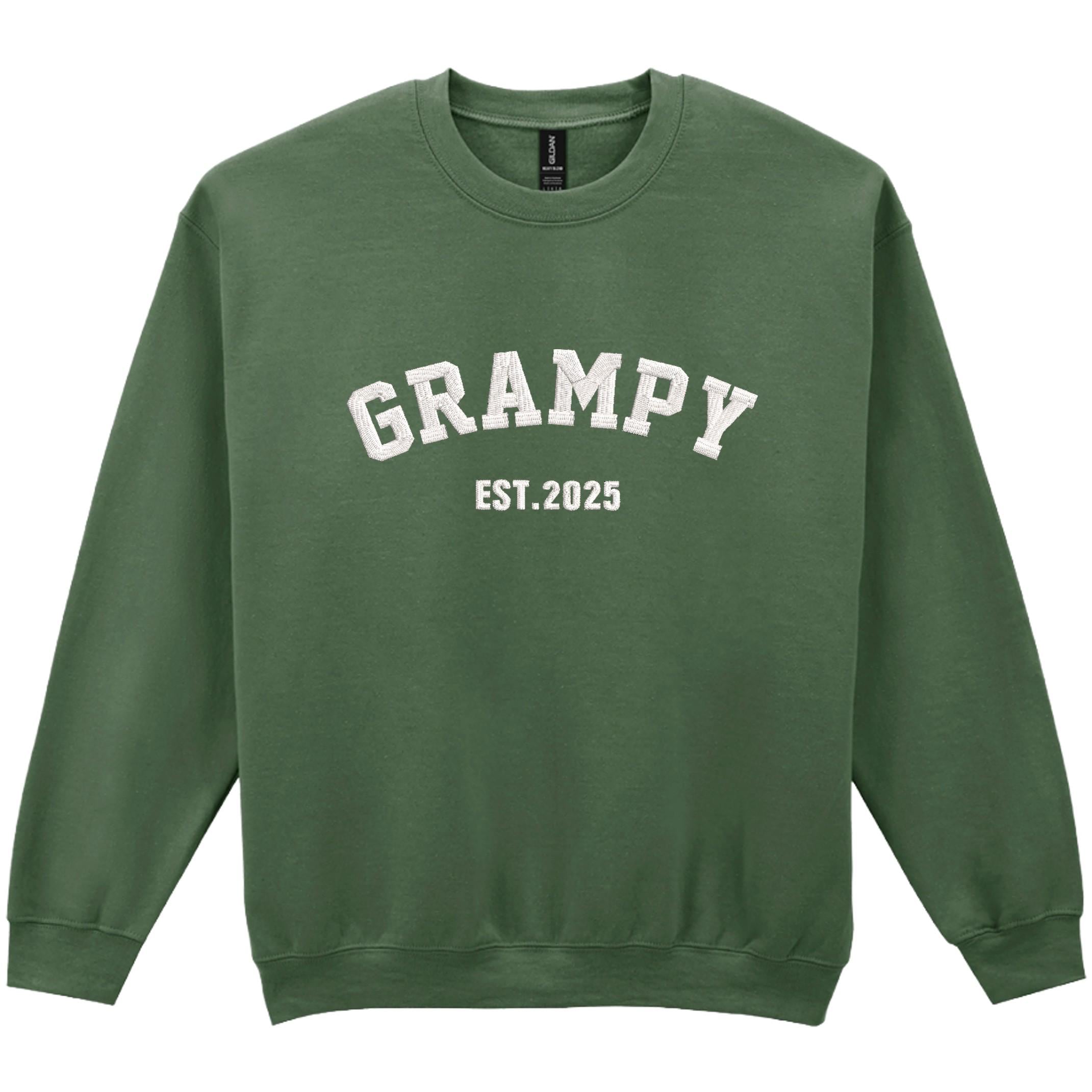 Embroidered Personalised Adults Sweatshirt Custom Name Est. Year New Dad Grandpa Gift