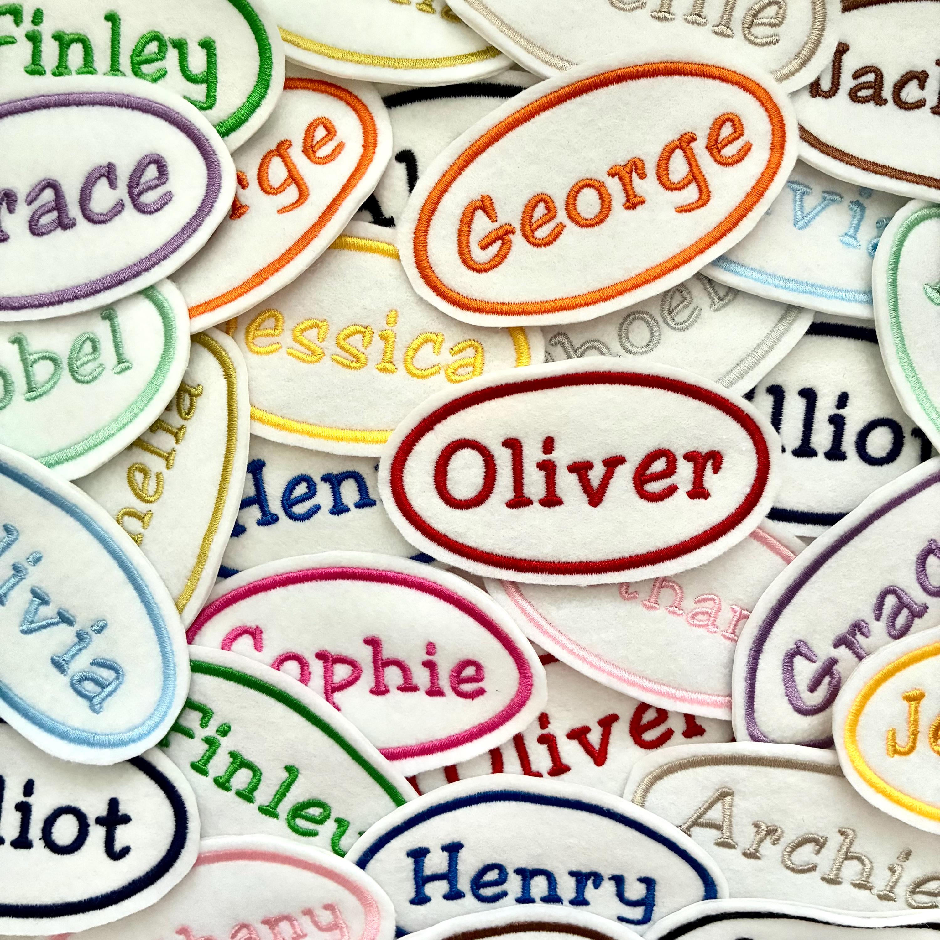 Personalised Embroidered Name Patch Iron On & Sew On Custom Text Badge (P6)