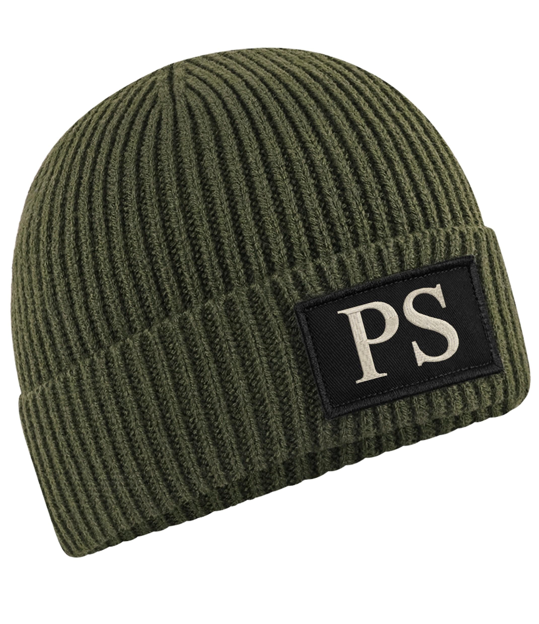 Embroidered Personalised Initials Beanie Custom Monogram Patch Adults Knitted Winter Hat