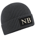 Embroidered Personalised Initials Beanie Custom Monogram Patch Adults Knitted Winter Hat