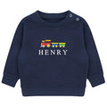 Embroidered Train Personalised Name Boys Sustainable Sweatshirt Baby & Toddler Custom Jumper Gift