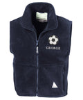 Embroidered Football Personalised Name Boys Fleece Bodywarmer Kids Jacket Custom Text School Coat