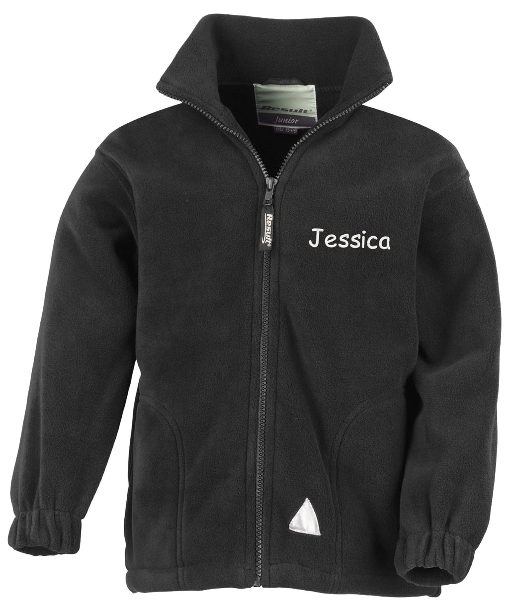 Embroidered Personalised Name Kids Fleece Jacket Childrens Custom Text School Coat