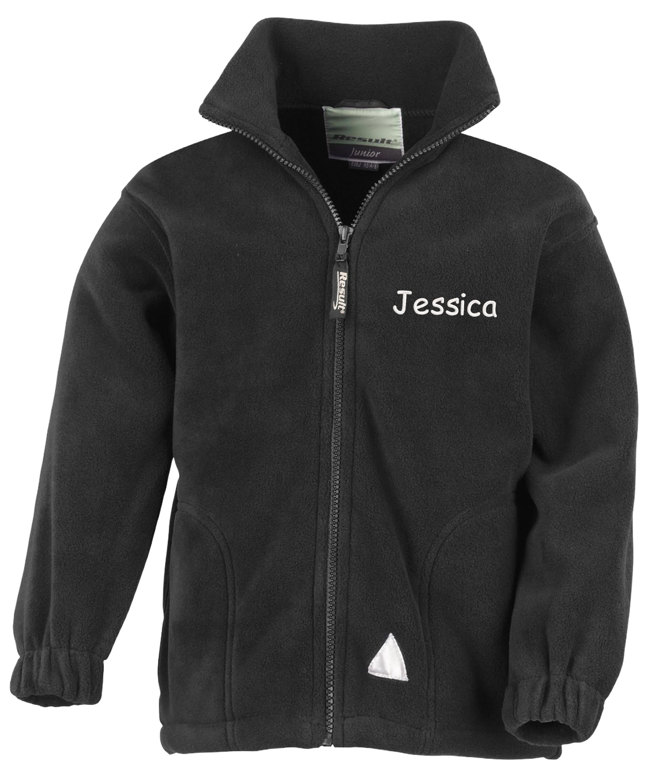 Embroidered Personalised Name Kids Fleece Jacket Childrens Custom Text School Coat