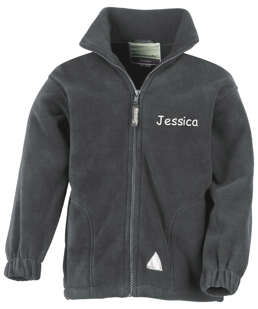 Embroidered Personalised Name Kids Fleece Jacket Childrens Custom Text School Coat