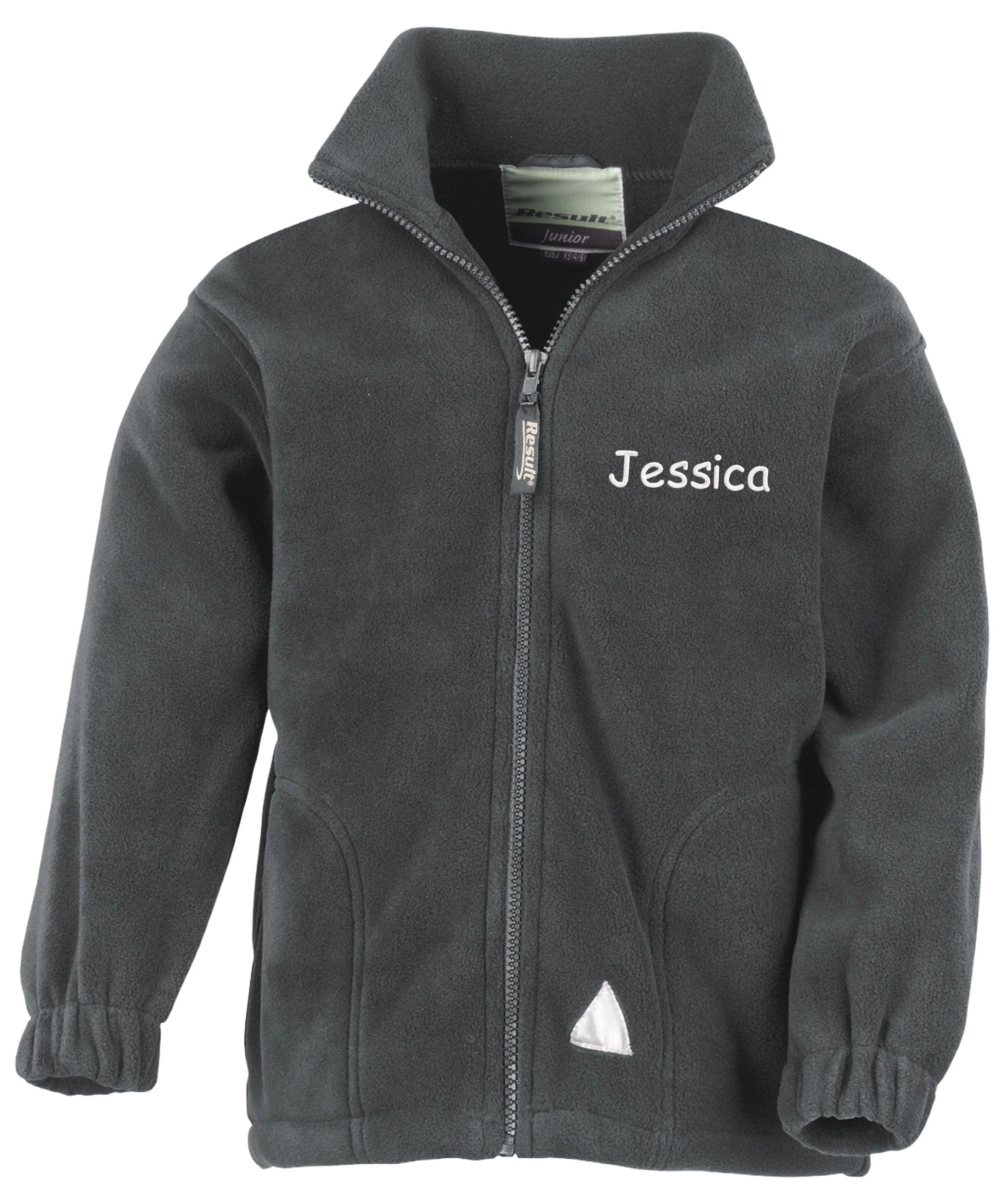 Embroidered Personalised Name Kids Fleece Jacket Childrens Custom Text School Coat