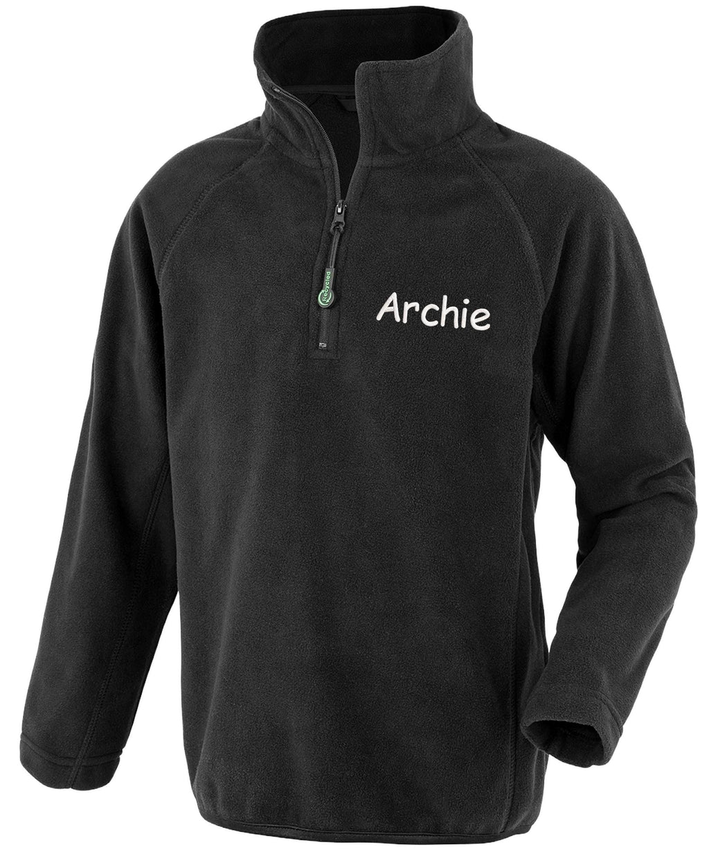 Embroidered Personalised Name Kids Recycled Fleece Top Childrens Jacket Custom Text School Coat