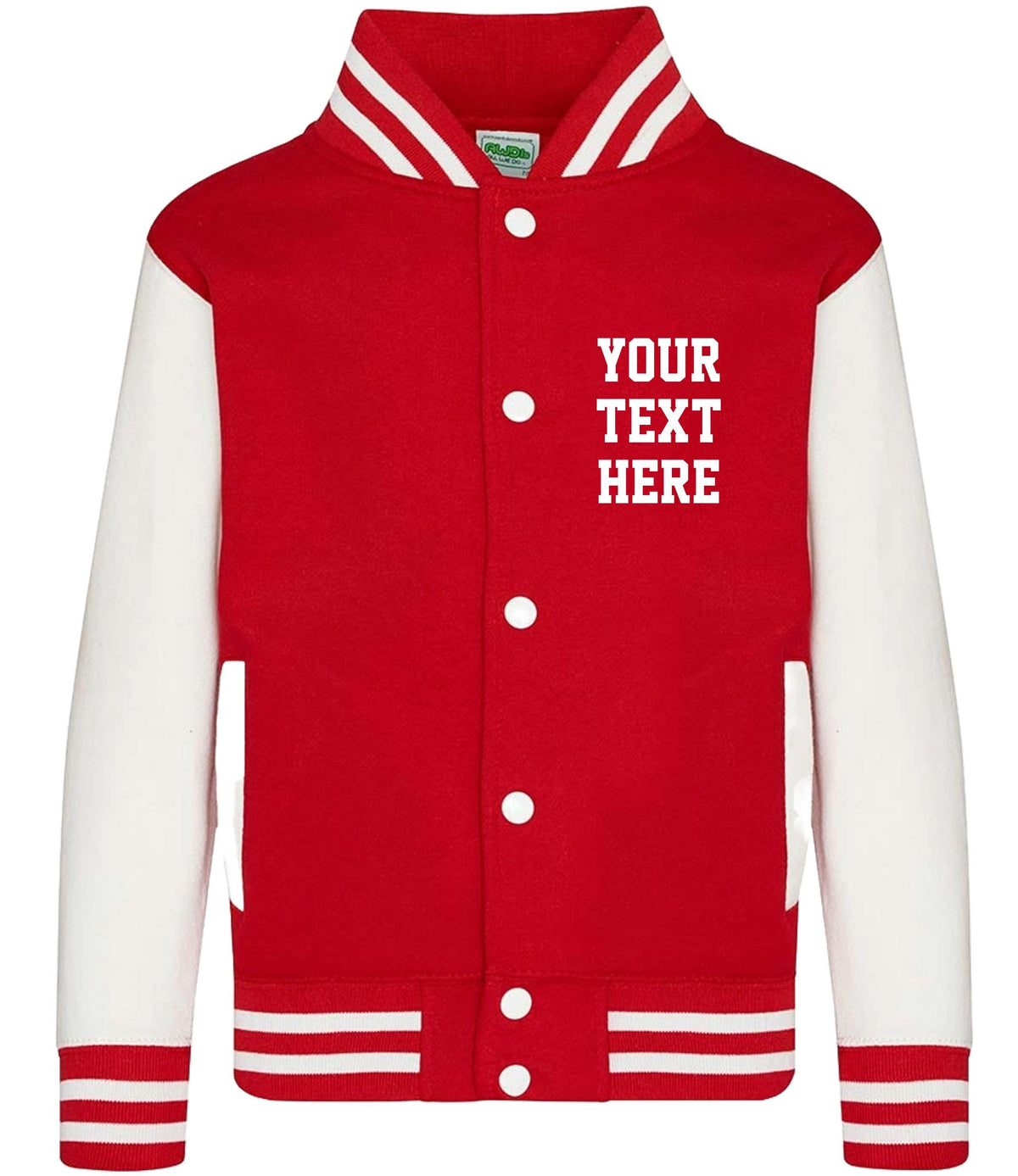 Personalised Text Kids Varsity Jacket Childrens Custom Name Letterman College Baseball