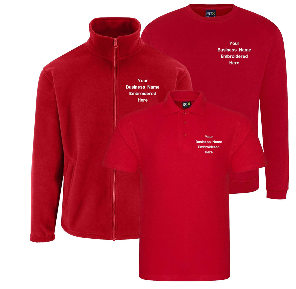 Embroidered Personalised Business Name Polo Sweatshirt Fleece Custom Text Company Workwear
