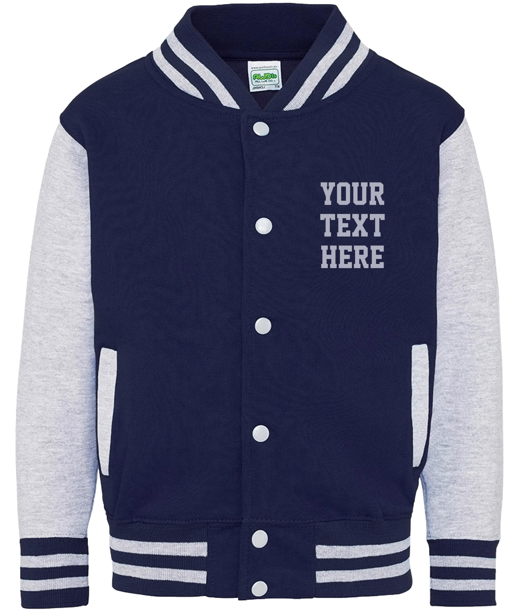 Personalised Text Adults Varsity Jacket Custom Name Letterman College Baseball