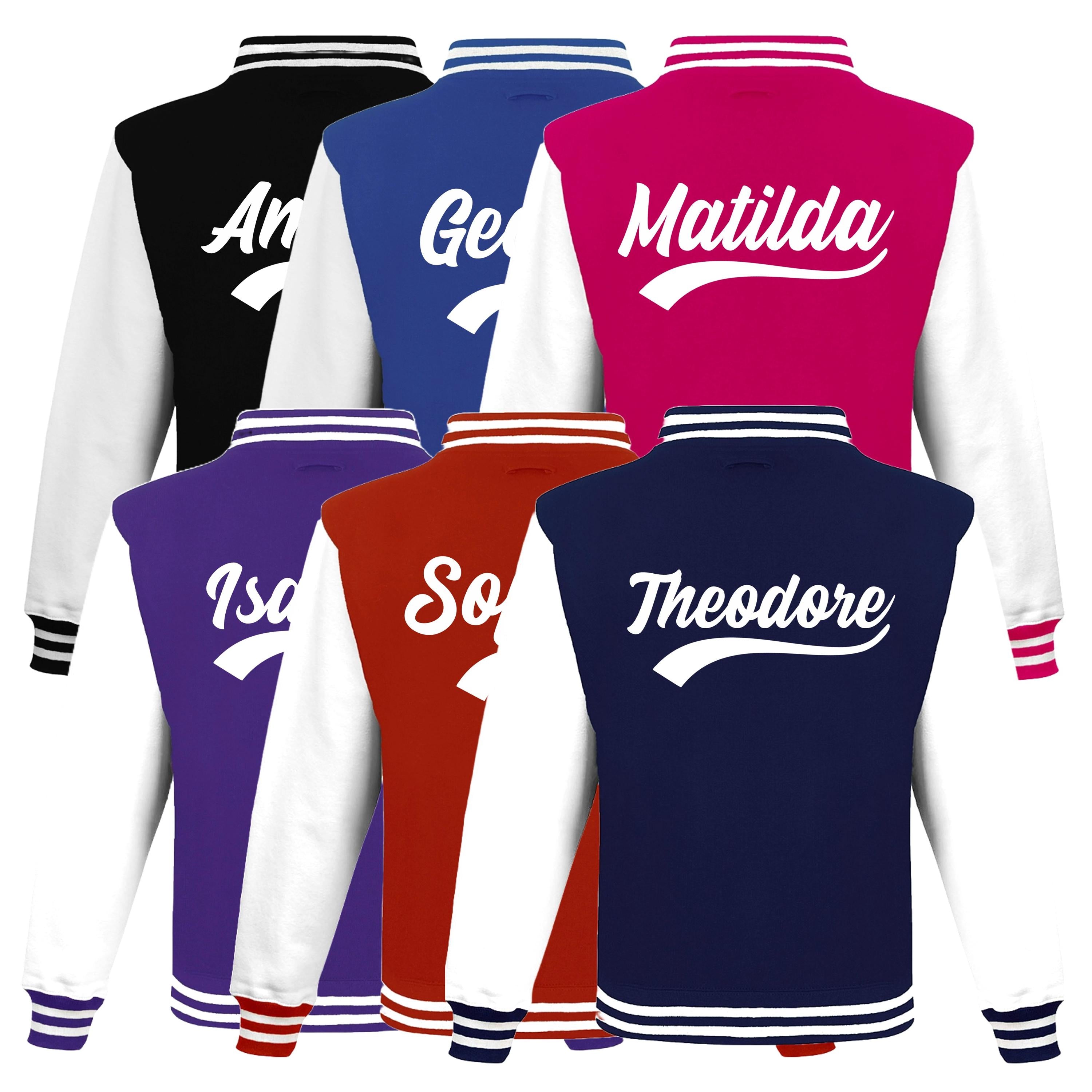 Adults Personalised Name Baseball Varsity Jacket Mens Ladies Custom Letterman College Baseball