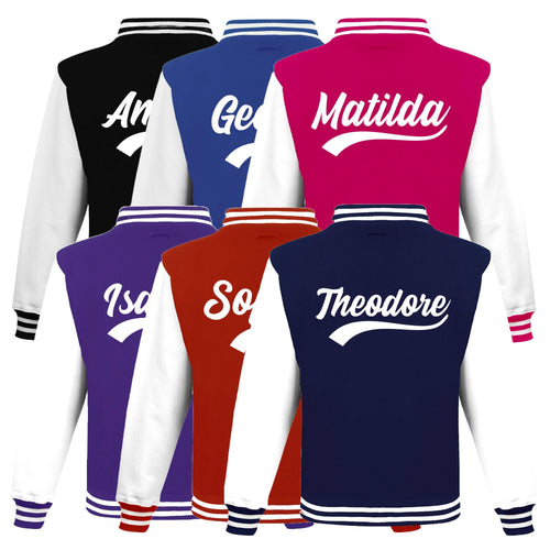 Adults Personalised Name Baseball Varsity Jacket Mens Ladies Custom Letterman College Baseball