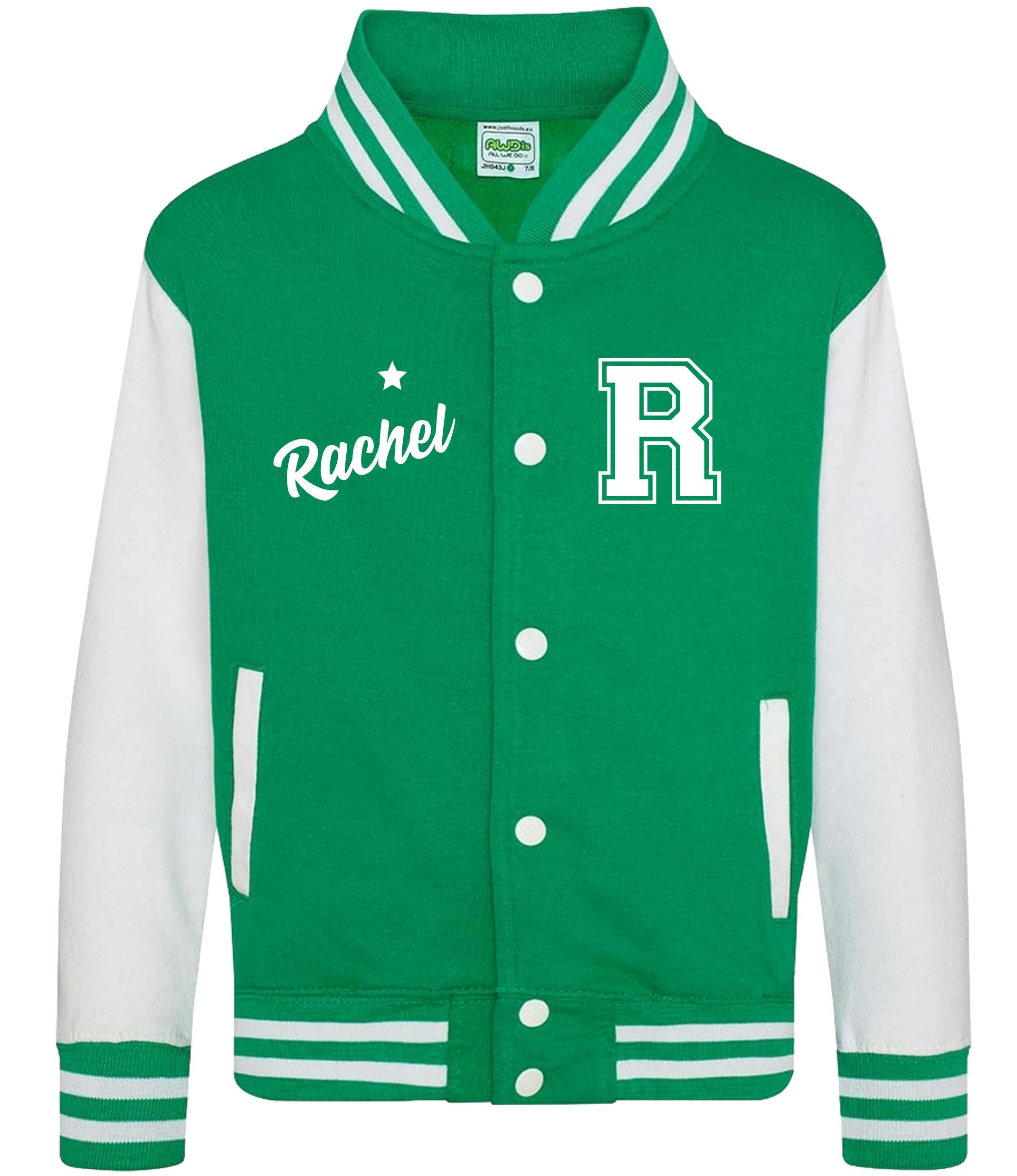 Personalised Name Initials Adults Varsity Jacket Custom Letterman College Baseball