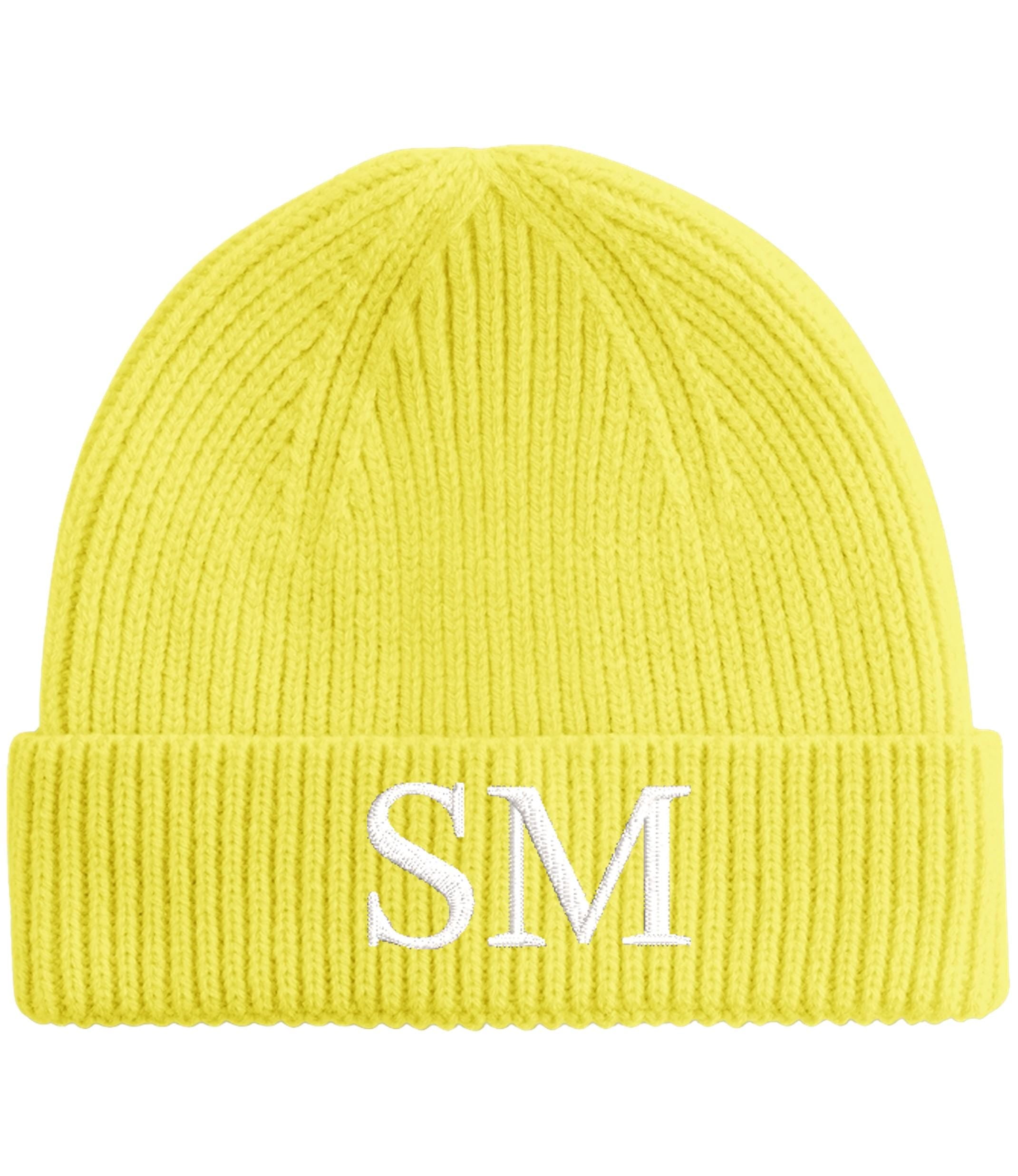 Embroidered Personalised Initials Kids Beanie Childrens Custom Monogram Knitted Winter Hat