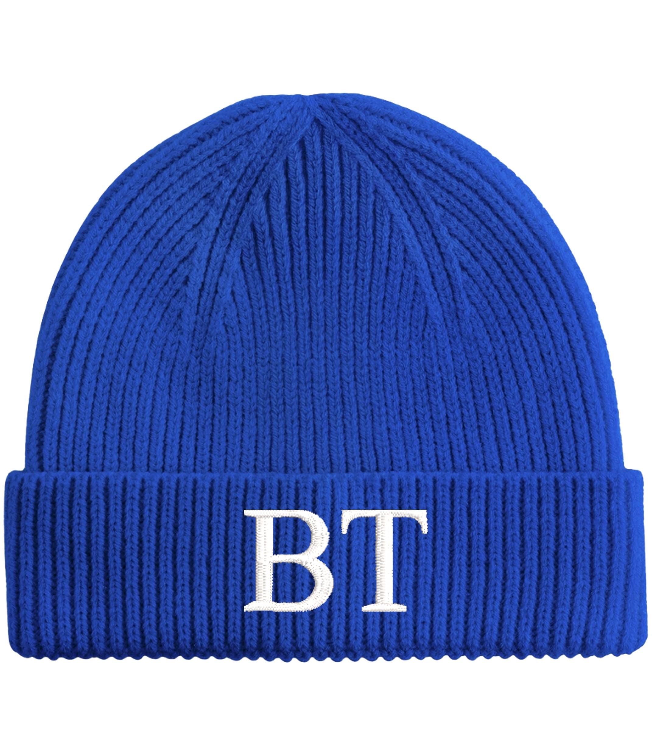 Embroidered Personalised Initials Kids Beanie Childrens Custom Monogram Knitted Winter Hat