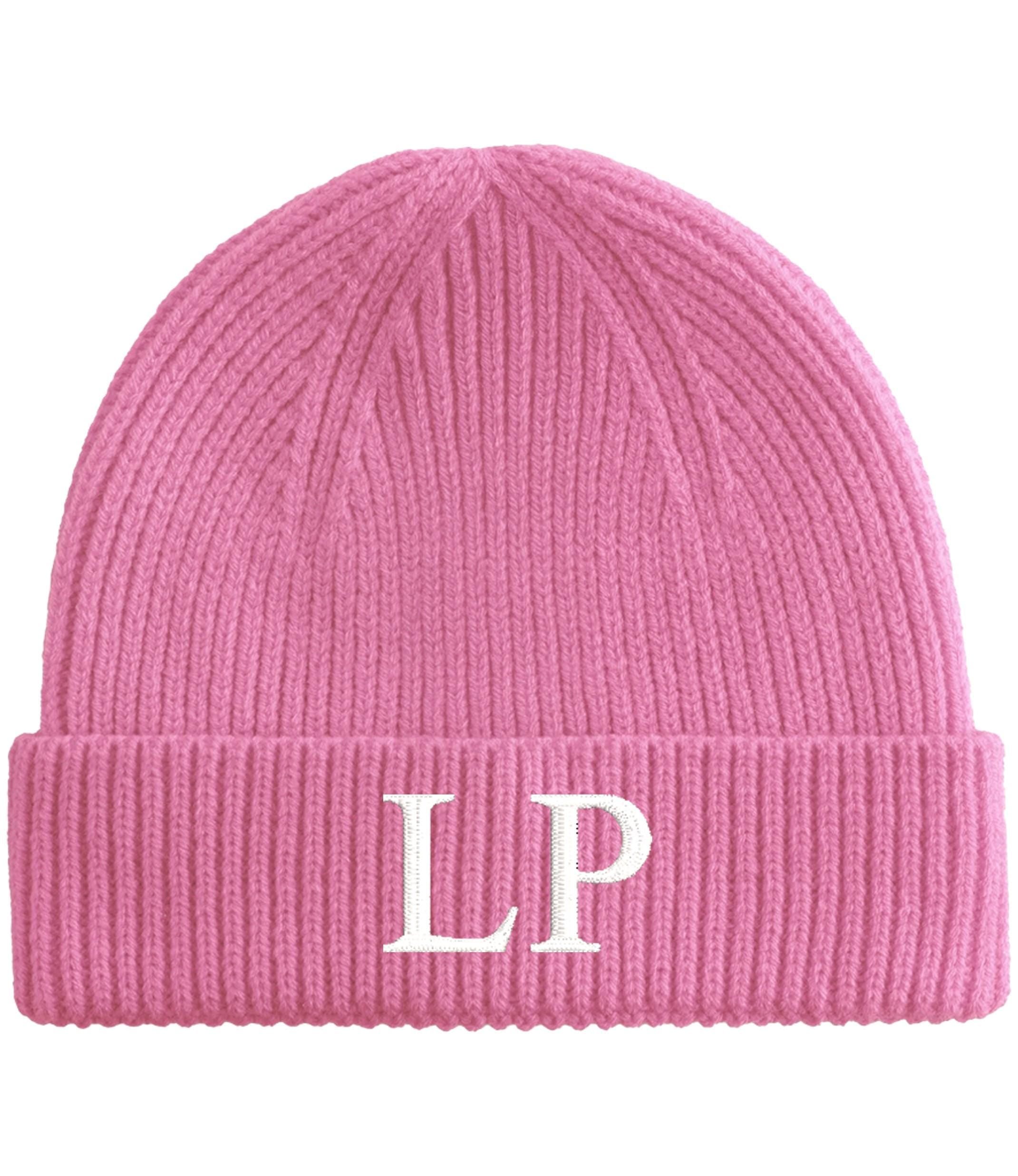 Embroidered Personalised Initials Kids Beanie Childrens Custom Monogram Knitted Winter Hat