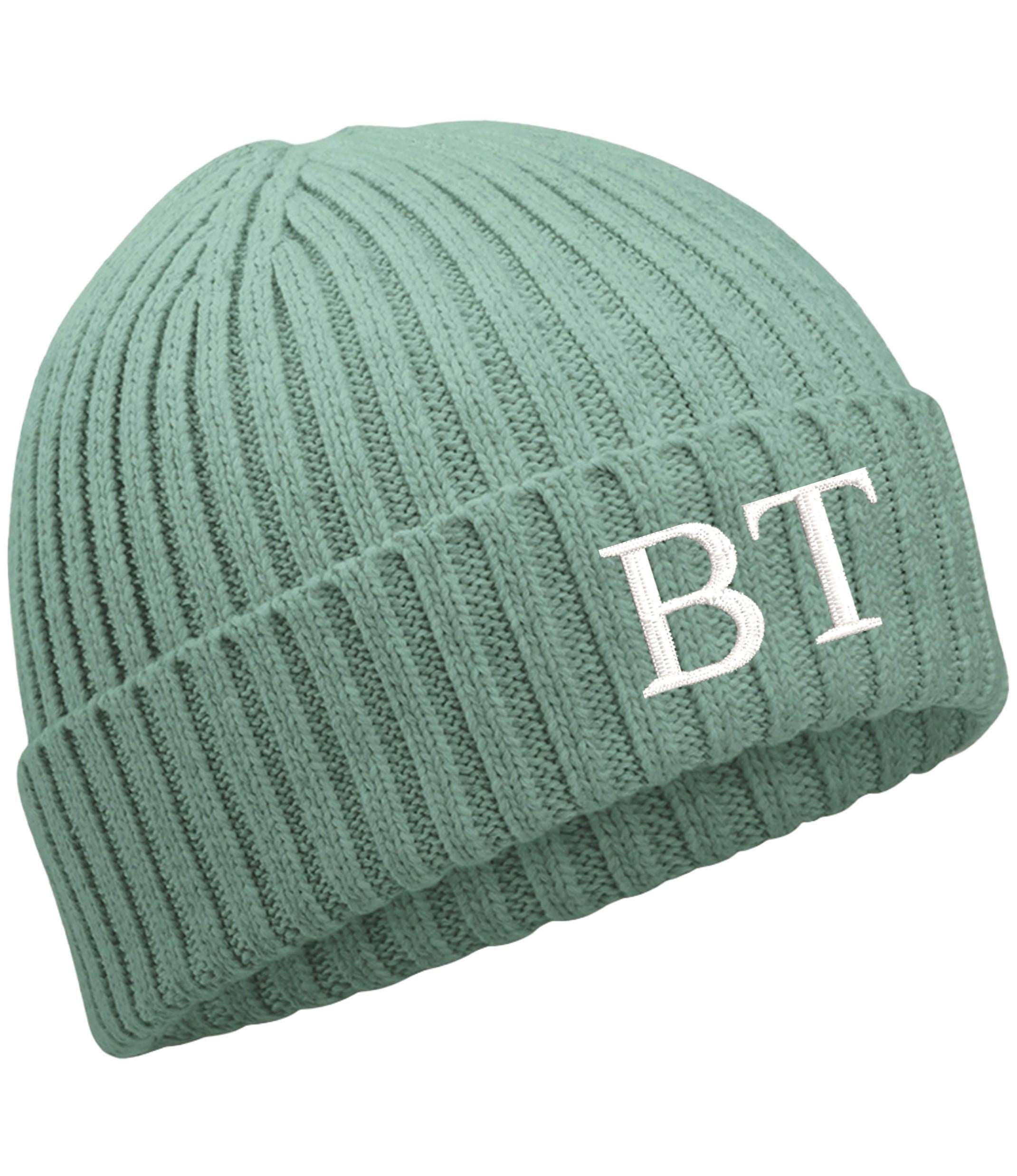 Embroidered Personalised Initials Kids Organic Cotton Beanie Childrens Custom Monogram Knitted Winter Hat