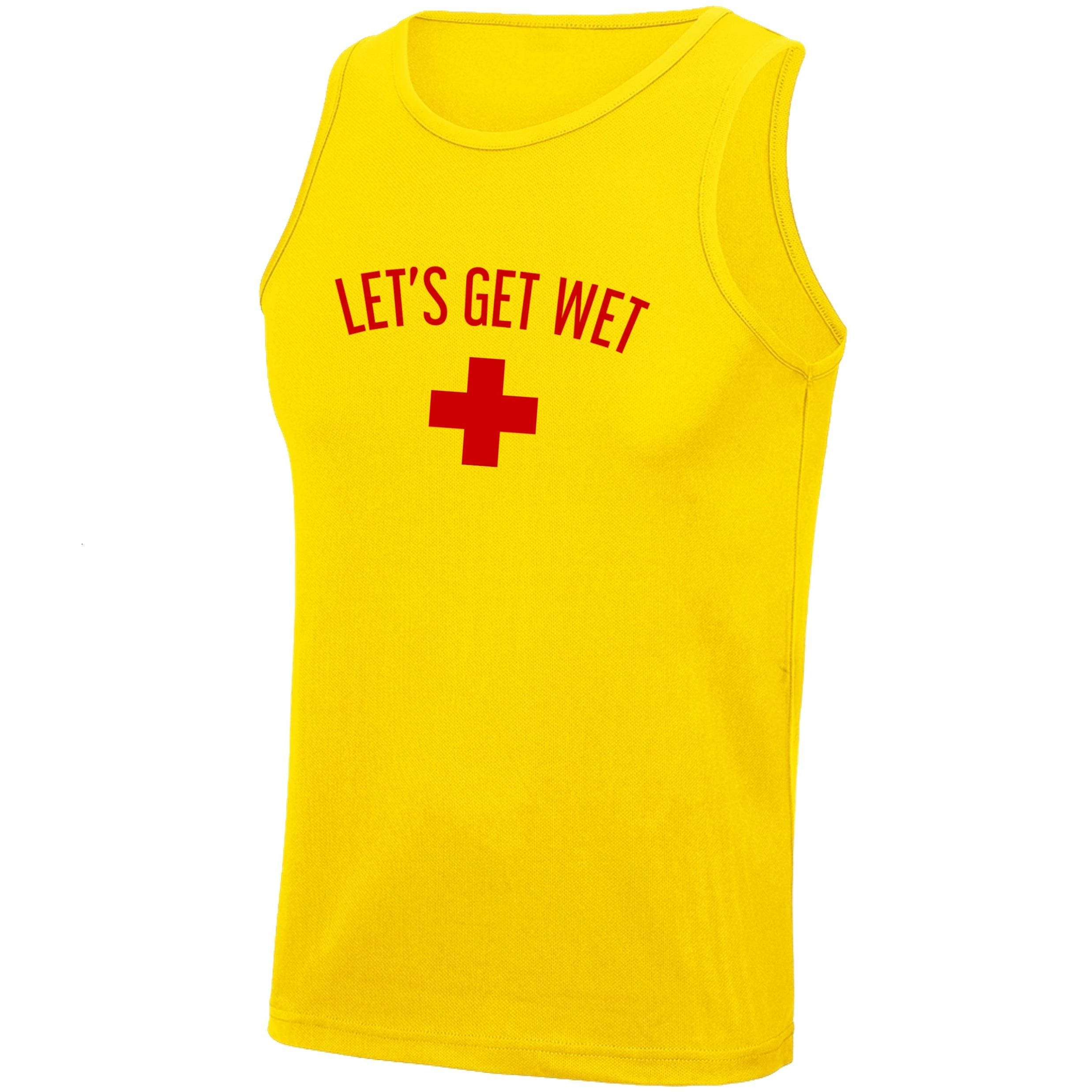 Lifeguard & Let's Get Wet Adults Unisex Vests Fancy Dress Beach Party Stag Do Top