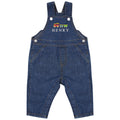 Embroidered Train Personalised Name Baby & Toddler Cotton Denim Dungarees Custom Text Boys Gift