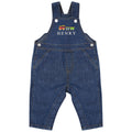 Embroidered Train Personalised Name Baby & Toddler Cotton Denim Dungarees Custom Text Boys Gift