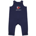 Embroidered Helicopter Personalised Name Baby & Toddler Organic Cotton Dungarees Custom Text Boys Gift