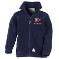 Embroidered Helicopter Personalised Name Boys Fleece Jacket Navy Kids Custom Text Coat