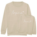 Embroidered Mama & Mini Sweatshirts Sand Matching Mummy Daughter Twinning Outfits